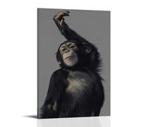 BLEWPBEML Cute And Funny Animal Portraits Canvas Oil Painting Poster Living Room And Bedroom Decoration Painting 08x12inch(20x30cm) Frame-style