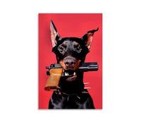 BLEWPBEML Cute And Funny Animal Portraits Canvas Oil Painting Poster Living Room And Bedroom Decoration Painting 24x36inch(60x90cm) Unframe-style