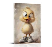 BLEWPBEML Cute And Funny Animal Portraits Canvas Oil Painting Poster Living Room And Bedroom Decoration Painting 20x30inch(50x75cm) Frame-style