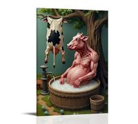 BLEWPBEML Cute And Funny Animal Portraits Canvas Oil Painting Poster Living Room And Bedroom Decoration Painting 12x18inch(30x45cm) Frame-style
