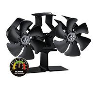 BLFIRE Wood Stove Fan Silent Operation | Eco-friendly 12-Blade Log Burner Fan | Heat Powered Fireplace/Log Burner Accessories for Wood Burner/Burning Stove with Log Burner Thermometer