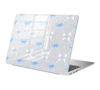 BlHMCASE Compatible with MacBook Air 15 inch Case 2025 2024 2023 Release M3 A3114 M2 A2941, Cute Blue Bow Heart Protective Hard Shell Clear Cover for Mac Air 15