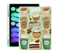 BlHMCASE Cute Kawaii Coffee Cake for iPad (A16) 11th Generation Case 11 Inch 2025, for iPad 10th Generation Case 10.9 Inch 2022 with Pencil Holder, Auto Sleep/Wake, Green Leather Soft TPU Back Cover