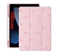BlHMCASE Cute Pink Bow Kawaii for iPad Air 3 Case with Pencil Holder, Auto Sleep/Wake, Pink Leather Soft TPU Back Cover for iPad Pro 10.5 Inch 2017