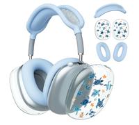 BlHMCASE Headphone Cover for AirPods Max, Cute Blue Sea Turtle Clear Ear Cups Covers, Blue Silicone Ear Pad Case Headband Cover for Apple AirPods Max