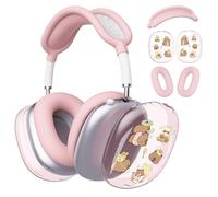 BlHMCASE Headphone Cover for AirPods Max, Cute Capybara Clear Ear Cups Covers, Pink Silicone Ear Pad Case Cover Headband Cover for Apple AirPods Max