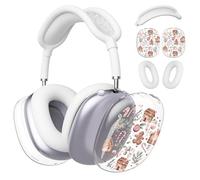BlHMCASE Headphone Cover for AirPods Max, Cute Christmas Gingerbread Man Clear Ear Cups Covers, White Silicone Ear Pad Case Headband Cover for Apple AirPods Max