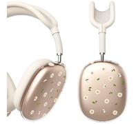 BlHMCASE Headphone Cover for AirPods Max, Cute Daisy Flower Clear Ear Cups Covers, Beige Silicone Ear Pad Case Headband Cover for Apple AirPods Max