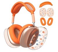 BlHMCASE Headphone Cover for AirPods Max, Cute Fish Clear Ear Cups Covers, Orange Silicone Ear Pad Case Headband Cover for Apple AirPods Max