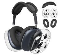 BlHMCASE Headphone Cover for AirPods Max, Cute Halloween Ghost Bat Clear Ear Cups Covers, Black Silicone Ear Pad Case Headband Cover for Apple AirPods Max
