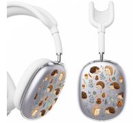 BlHMCASE Headphone Cover for AirPods Max, Cute Hedgehog Leaves Clear Ear Cups Covers, White Silicone Ear Pad Case Headband Cover for Apple AirPods Max