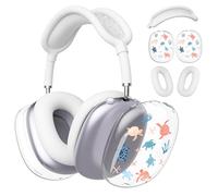 BlHMCASE Headphone Cover for AirPods Max, Cute Kawaii Turtle Clear Ear Cups Covers, White Silicone Ear Pad Case Cover Headband Cover for Apple AirPods Max