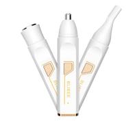 BLIBEE Ear and Nose Hair Trimmer for Women Men, 3-in-1 Professional Painless USB Rechargeable Eyebrow Trimmer, Nose Hair Trimmer for Women, Facial Hair Remover with Powerful Motor, White