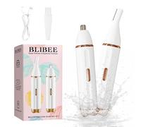 BLIBEE Nose Hair Trimmer for Women, Waterproof Facial Hair Removal, Rechargeable 2 in 1 Ear Eyebrow Trimmer