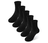 Bliblitata Boys Girls Kids Socks Crew Socks Youth Unisex Soft Cotton Seamless Toe Breathable Durable Anti-slip Sole 5 Pack for 2-4, 4-6,6-8,8-10,10-12,12-14 Years Old Black Size Small