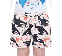 BliBliTaTa Boys Swim Trunks Quick Dry with Stretch Compression Liner, Beach Shorts for Toddler, Swimwear 2T 3T 4T 5 6 7 8 10 12 14 16 Years Killer whale-7Y