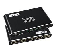 blicadijo HDMI Splitter 1 in 4 Out - 4K Aluminum HDMI Adapter 1 Input to 4 Outputs for 4 Monitors, Supports HDCP 1.4, 3D, UHD, 1080P, HD TV, DVD, Game Consoles (No Extended Desktop)