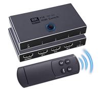 blicadijo HDMI Switch 3 in 1 Out - 8K Aluminum HDMI Splitter Support Dolby Digital Ultra 8K@60Hz 3D HDCP 2.3 Plug & Play for PC, laptop, TV, and Projector - Mirror Mode Only