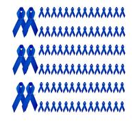 Bliceon 100 Pcs Ribbon Brooch, Satin Ribbon Awareness Pins for Domestic Violence, Lupus, Alzheimer's, Pancreatic Cancer, Blue Bow Brooch