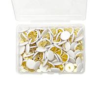 Bliceon 100 Pcs White Push Pins - 10x10mm Round Head Thumbtacks for Cork Boards, Maps, Wall Art, Bulletin Boards and Home, Office Decor - Durable Drawing Pins for Easy Posting