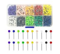 Bliceon 1000 Pcs Push Pins - Colorful Map Tacks for World Maps, Cork Boards, Fabric Marking, DIY Projects - Durable Drawing Pins for Home, Office, and School Use