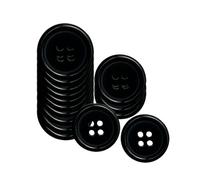 Bliceon 100Pcs Black Resin Round Buttons, 15mm 4-Hole Sewing Buttons for Crafts, Knitting, Coat Making, and Replacement - for DIY Projects and Fashion Designs