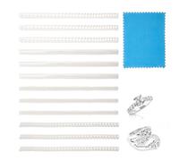 Bliceon 12 Pack Ring Size Adjuster Kit, Invisible Ring Sizers, Clear Tighteners and Spacers for Loose Rings, UK Size Resizer Set with Polishing Cloth - Ring Fit Solution