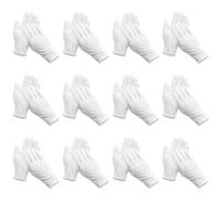 Bliceon 12 Pairs White Gloves - Large Size Stitched Hand Care Soft Cotton Gloves for Moisturizing, Spa Treatments, Jewelry Inspection, and Coin Handling - for Dry Skin and Cosmetic Use