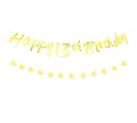 Bliceon 13th Birthday Banner for Girls - Rose Gold Happy 13th Birthday Party Decoration - 13th Banner for Party