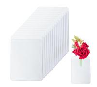 Bliceon 15pcs Pocket Boutonniere Plastic Sleeve, Square Boutonniere Holder No Flower, No-Lapel Pin Invisible Pocket, Included Clear Boutonniere Card for Groom Groomsmen Wedding