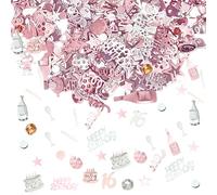 Bliceon 16th Birthday Confetti, 20g Pink and Silver Shiny Decorative Scatter Confetti for Table Decor, Gift Bags, Invitations, Cake Stands and Party Decorations, 16th Birthday Celebrations