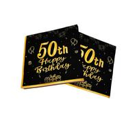 Bliceon 20 Pcs Happy 50th Birthday Serviettes, 13x13inch Double Black Gold Napkins, 50th Birthday Decorations for Men Women, Table Cleaning, Party Decorations, Disposable Serviettes
