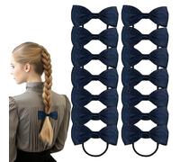 Bliceon 20 Pcs Navy Blue Hair Accessories Set - Girls' Bobbles, Bows, School Bands, Navy Blue Ribbon Headbands, Clips, Elastic Hairbands, and Braids - for Kids and Women
