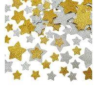 Bliceon 200pcs Glitter Foam Star Stickers - Self-Adhesive Gold & Silver Stars for Christmas Crafts, DIY Art, Teacher Rewards, Scrapbooking and Kids Activities - for Holiday Decor and Craft Projects