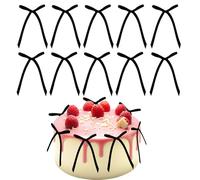 Bliceon 20Pcs Black Bowknot Cake Toppers - Cake Decoration Picks for Baby Showers, Kids' Birthdays, Weddings and Anniversaries - Party Supplies for Cakes and Desserts