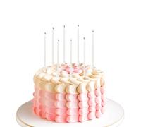 Bliceon 24 Pcs White Birthday Candles for Cakes