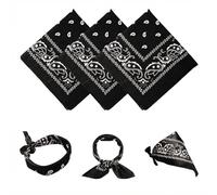 Bliceon 3 Pack Bandana Head Scarf for Women, Black Stylish Headband Handkerchief Set, Premium Polyester Multi-Purpose Hair Scarf for Running Cycling Hiking
