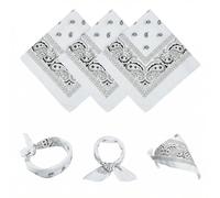 Bliceon 3 Pack Bandana Head Scarf for Women, White Stylish Headband Handkerchief Set, Premium Polyester Multi-Purpose Hair Scarf for Running Cycling Hiking