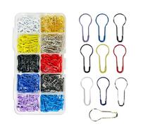 Bliceon 300 Pcs Safety Pins - Pear Shaped Locking Gourd Clips, Small Calabash Stitch Markers for Knitting, DIY Crafting, Sewing, Clothing Making - 10 Assorted Colors for All Your Projects