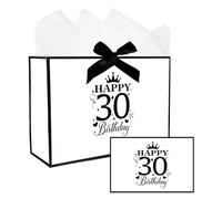 Bliceon 30th Birthday Gift Bag, 30th Birthday Gifts for Women, Medium Gift Bag, Includes Tissue Paper, Perfect for Men and Women Celebrations, Parties
