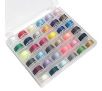 Bliceon 36pcs Sewing Machine Bobbin Threads with Bobbin Case, Pre-Wound Bobbins Set for Embroidery and Sewing Machine Polyester Thread DIY Embroidery Thread Sewing Thread