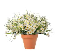 Bliceon 4Pcs Artificial Daisy Flowers, Artificial Plants, UV Resistant Plastic Flowers, Fake Plants for Spring, Summer Decor, Garden, Home, Porch, Wedding, Party Decorations, White