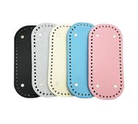 Bliceon 5 Pcs PU Leather Bag Bases for Crochet - 22 x 10cm Long Oval Purse Bottom Shaper Pads with Holes for Handbags, Totes, Shoulder Bags, and Crossbody Bags - DIY Crafts