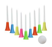 Bliceon 50pcs Golf Tees, Plastic Rubber Cushion Top Long Tees, Durable Mixed Colors with Rubber Head, Golf Practicing Tees for Golfer, Gift for Golfer or Family