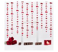 Bliceon 52Ft Valentine's Day Decoration, Red Heart Garland, Double-Sided Metallic Paper Bunting for Engagement, Anniversary, Bridal Shower, Wedding, Bachelorette & Love Party Decor