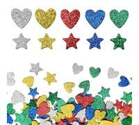 Bliceon 600 Pcs Glitter Foam Star Stickers - Self-Adhesive Craft Decals for Scrapbooking, Greeting Cards, Wall Art, Birthday and Graduation Decorations - for Kids' Crafts and Party Supplies