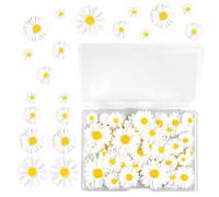 Bliceon 60Pcs Mini Daisy Decorations, Small Decorative Daisies Charms, Resin Daisy Flowers Crafts for DIY Crafts, Party, Home Decoration - White