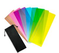 Bliceon 8 Coloured Reading Overlays with Protective Case - Improve Reading Comfort for Dyslexia, ADHD, Irlen Syndrome and Visual Stress - Tinted Guided Strips for Enhanced Speed and Focus