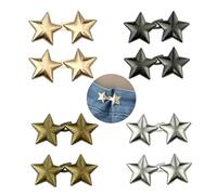 Bliceon 8 Pcs Adjustable Jean Buttons, Star Shape Pants Waist Tightener Clips for Trousers and Jeans, No Sew Waistband Tightening Pins, Easy to Use Garment Accessory