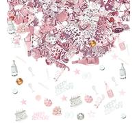 Bliceon 80th Birthday Confetti, 20g Pink and Silver Shiny Decorative Scatter Confetti for Table Decor, Gift Bags, Invitations, Cake Stands and Party Decorations, 80th Birthday Celebrations